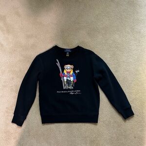 Polo by Ralph Lauren Kid’s Black Polo Bear Ski Crewneck Sweatshirt